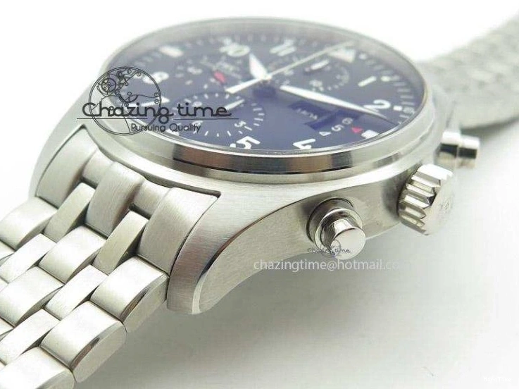 MIROTIME 0114 Minimalist Pilot Chrono 3777 43mm ZF 1:1 Best Edition Black Dial On SS Bracelet A 7364